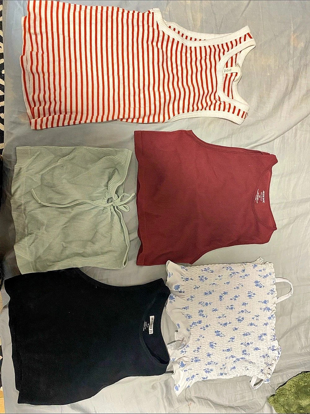 H&M Striped Tank Top in Red & White Size XS